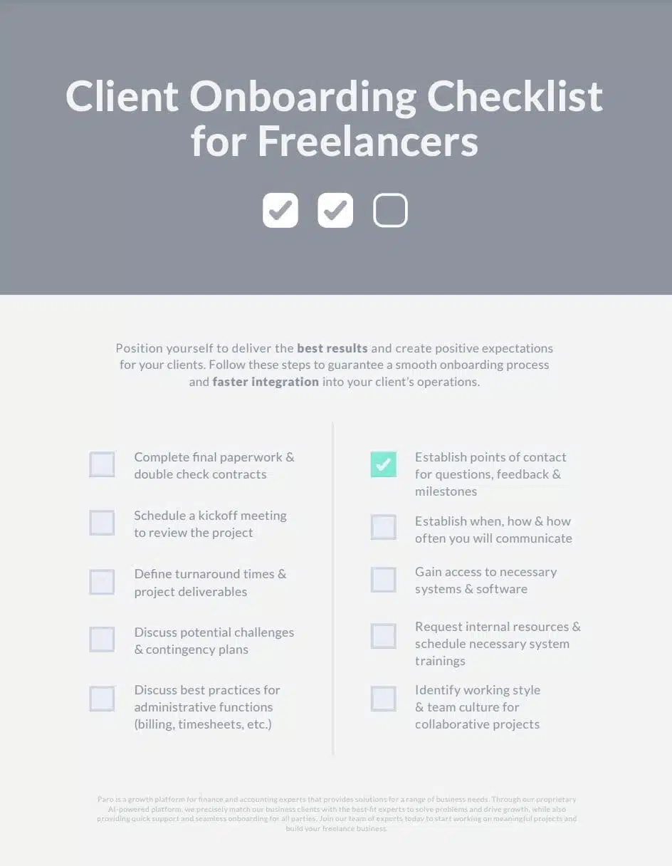 A Freelancer’s Client Onboarding Checklist for a Seamless Project Kickoff 1 Client Onboarding Checklist
