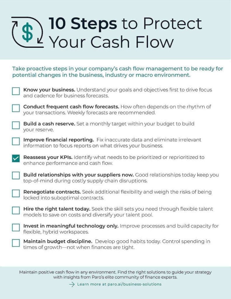 Checklist that includes 10 steps to protect your cash flow