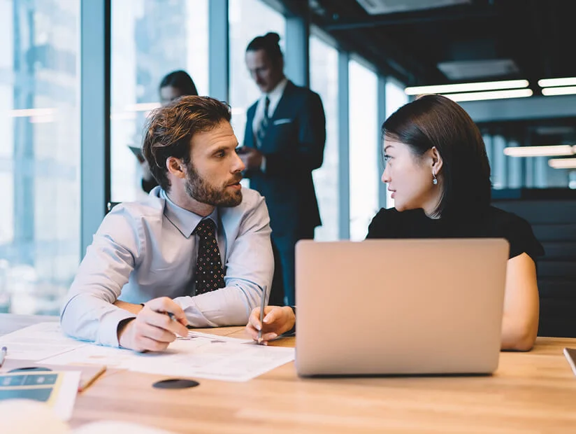 stock photo teamwork meeting tablet and business people in office workplace collaboration technology and 2251938325 2 4