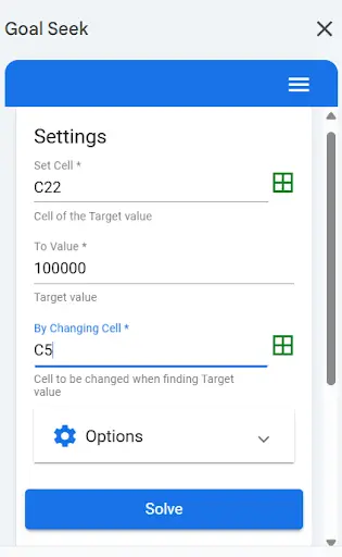 What-If Analysis: How to Model Financial Scenarios and Make Smarter Business Decisions 8 An example of updating the planned new price cell using Goal Seek in Google Sheets
